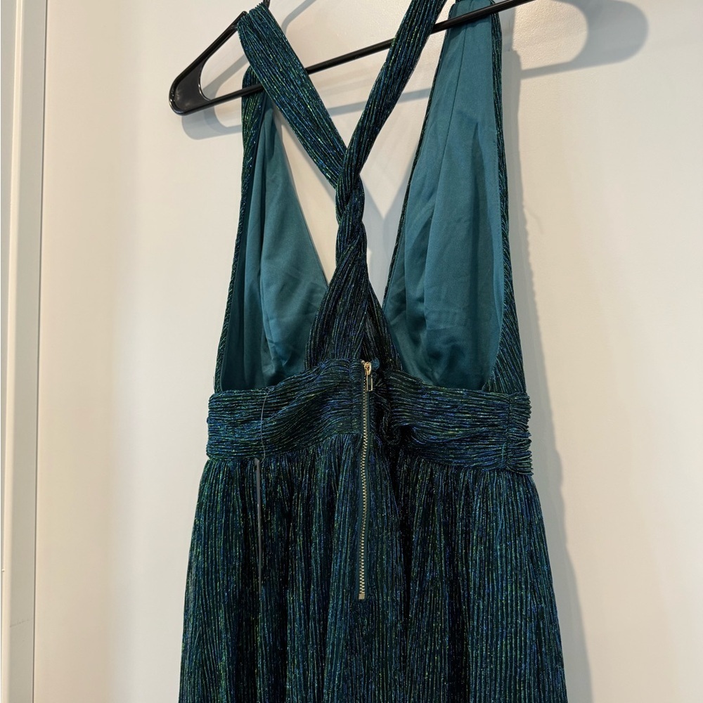 NWT Lulus Sparkly Green and Black Dress - Picture 4 of 6
